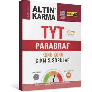 Altın Karma Yayınları  TYT Paragraf Konu Konu Çıkmış Sorular