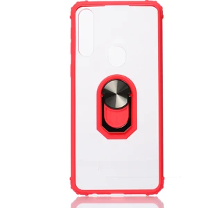 Huawei Y6S Kılıf Silikon Kenarlı Yüzüklü Manyetik Mola Kapak