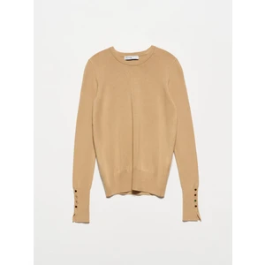 1267 Bisiklet Yaka Kol Ortası Droplu Kazak-Bej