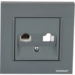 Byobu Füme Data Priz (Cat6) Çerçeveli