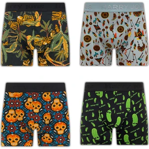 Erkek Desenli Renkli Pamuklu Boxer 4'lü Paket