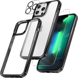 Kip GSM iPhone 12 Pro Max 6.7 Inç Için Tasarlanan 1 Paket Temperli Cam Ekran Koruyucu + 1 Paket Kamera Lens Koruyucu (Askeri Sınıf Koruma) Darbeye Dayanıklı Ultra-Ince Defender Kılıf