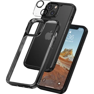 Kip GSM iPhone 13 6.1 Inç Için Tasarlanan 1 Paket Temperli Cam Ekran Koruyucu + 1 Paket Kamera Lens Koruyucu (Askeri Sınıf Koruma) Darbeye Dayanıklı Ultra-Ince Defender Kılıf