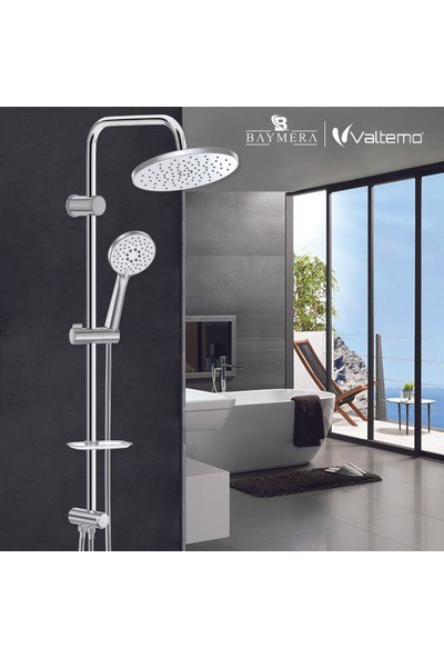 Baymera Nobel Mat Chrome Tepe Duş Seti VLTM-2410