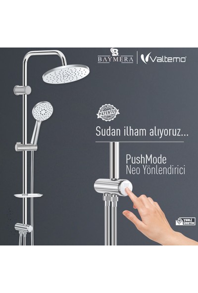 Baymera Nobel Mat Chrome Tepe Duş Seti VLTM-2410