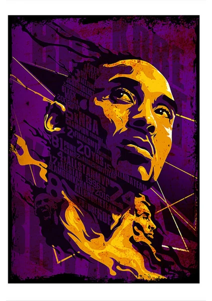 Kobe Bryant Basketbolcu Model Mdf Tablo