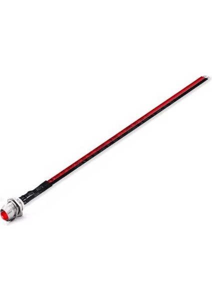 12V LED Şase Tip Mercekli Kablolu 1 Adet Kırmızı Difused - 20 cm