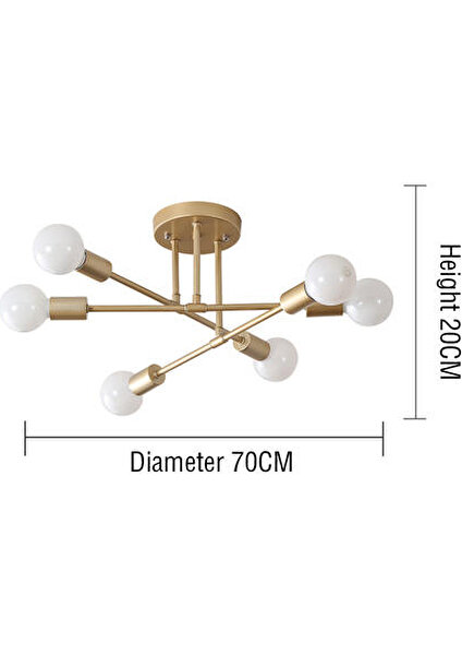 70 cm Tavan Işık Yaratıcı Aydınlatma Tavan Avize Sıcak ve Romantik Altın Yatak Odası Modern Minimalist Kişilik Oturma Odası Yemek Odası Tavan Lambaları