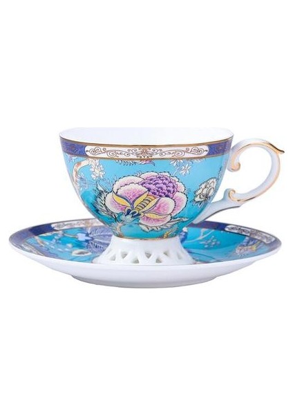 Avrupa Latte Kahve Fincanı Lüks Öğleden Sonra Çay Yeniden Kullanılabilir Gereçler Süt Kupası Daire Seti Kemik Çin Ev Tazza Ev DF50BD | Kahve Kupası ve Tabak Setleri (Yurt Dışından)