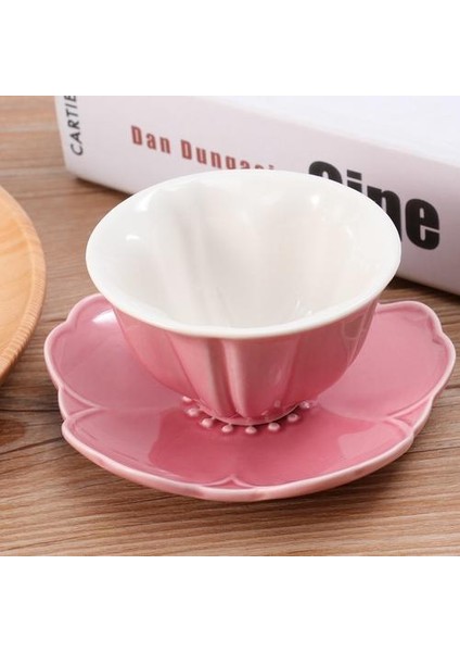 Three Beans 1 Takım Seramik Kupası ve Daire Eşsiz Teacup ve Dish Set Kahve Fincanı ve Plaka Home Hotel İçin Yaratıcı Sofra | Kupa ve tabaklar (Yurt Dışından)