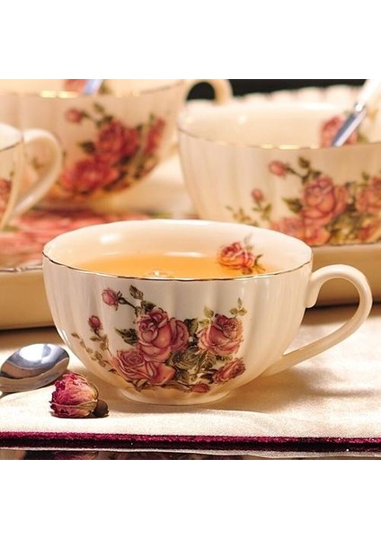 Avrupa Kemik Çini Kahve Fincanı Seramik Taşınabilir Ofis Öğleden Sonra Çay Bardağı Sacer Set Porselen Tazas Zarif Drinkware DF50BD | Kahve Kupası ve tabak Setleri (Yurt Dışından)