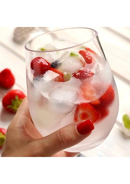 Paramparça Plastik Şarap Cam Kırılmaz Kırmızı Şarap Tumbler Gözlük Bardaklar Kullanımlık Şeffaf Meyve Suyu Bira Kupası | Gözlük Bardak | Şarap Kadehi (Yurt Dışından)