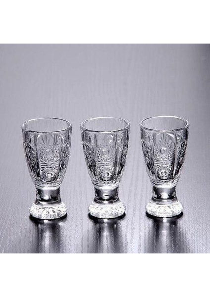 6 Adet Yaratıcı Kazınmış Shot Gözlük Kurşun Ücretsiz Şarap Cam Mini Cam Bardak Liqueur Tekila Ev Bar Parti Drinkware İçin 40 ml Hediyeler | Gravür (Yurt Dışından) modelleri