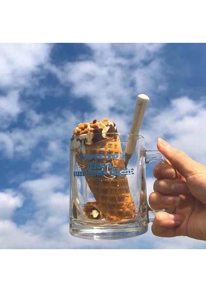 Yaz Gecesi Seni Bir Yaz Gibi Seviyorum Gece Cam Kahvaltı Kupası Bulutlar Ay Yıldızlı Gökyüzü Kahve Kupa Şarap Cam | Bira Steins (Şeffaf) (Yurt Dışından)