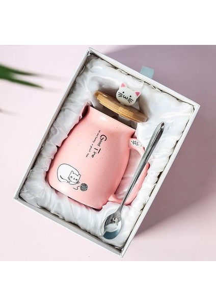 Yaratıcı Renk Kedi Isıya Dayanıklı Kupa Karikatür Kapaklı Kupası Yavru Kahve Süt Seramik Kupalar Çocuk Kupası Ofis Drinkware Hediye | Kupalar (Pembe) (Yurt Dışından) fiyatları