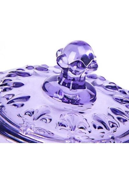 200ML Avrupa Retro Moda Cam Cam Günlük Kullanım İçin Bakkal İçecek Kupası Taç Kapak ve Saplı Isıya Dayanıklı Su Kupası | Oyma (Mor) (Yurt Dışından)