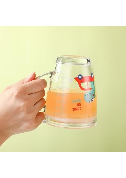 Yüksek Borosilikat Cam Bardak ile Saman + Kapak Çift Duvar Su Süt Çay Cam Yalıtım Kupası Kupalar Çocuklar İçin | Bira Steins (Şeffaf) (Yurt Dışından)