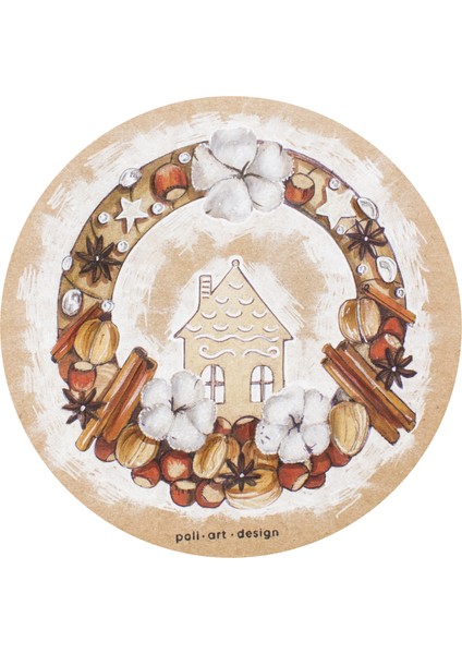 Yuvarlak D20 cm Kraft Albüm (Karışık Teknikler Için) Round Craft Paper Album