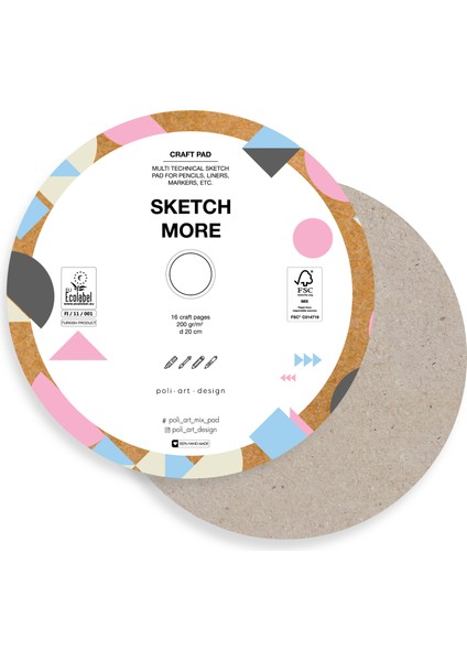 Yuvarlak D20 cm Kraft Albüm (Karışık Teknikler Için) Round Craft Paper Album fiyatları