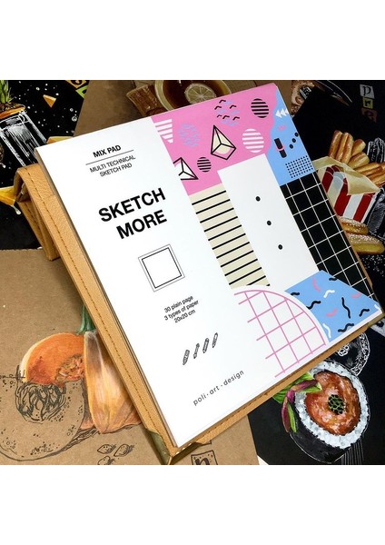Kare 20×20 cm Mix Albüm 3 Çeşit Kağıt (Karışık Teknikler Için) Mix Paper Album