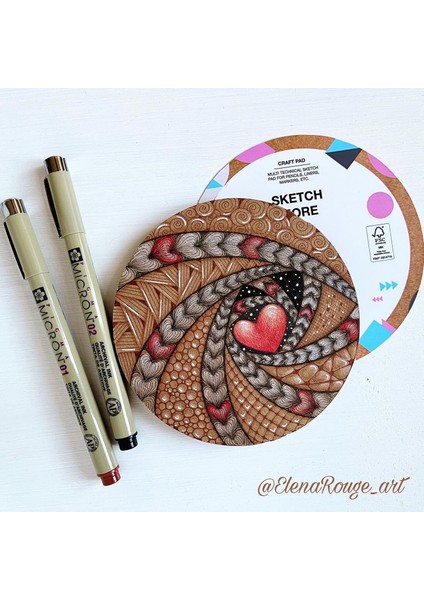 Yuvarlak D11 cm Kraft Albüm (Karışık Teknikler Için) Round Craft Paper Album