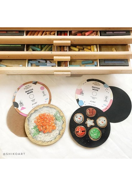 Yuvarlak D11 cm Kraft Albüm (Karışık Teknikler Için) Round Craft Paper Album
