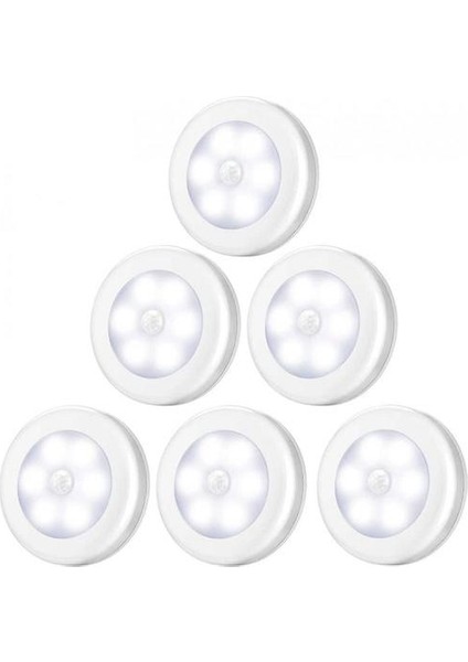Dolap Aydınlatma / LED Kabine 6 Gece Işıkları Gardırop Işıkları Manyetik Temel LED Hareket Sensörü Aydınlatma, Mutfak Merdivenleri Için Kullanılan Beyaz Bir(Yurt Dışından)