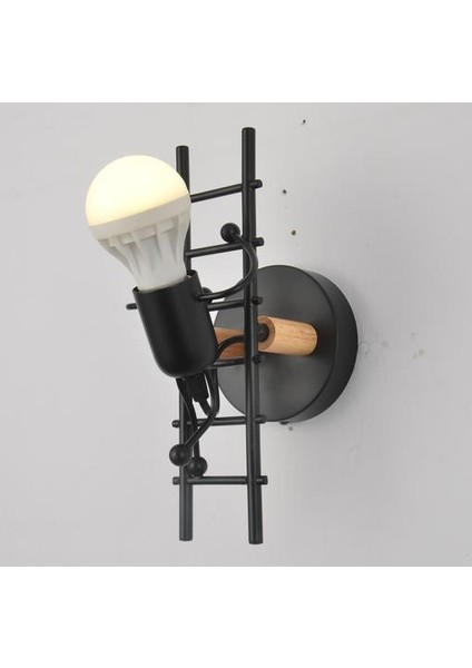 1 Iskandinav Duvar Işıkları Yaratıcı Kişilik Küçük Çocuk Tırmanış Merdiven Duvar Lambası Koridor Koridor Çocuk Odası Başucu Lamba Yatak Odası (02 Ampul Olmadan) modelleri