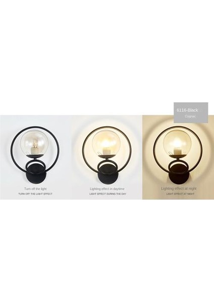 Kapalı Duvar Lambası, Yaratıcı Modern Minimalist Tarzı, 6116 Şeffaf Cam Abajur(Yurt Dışından)