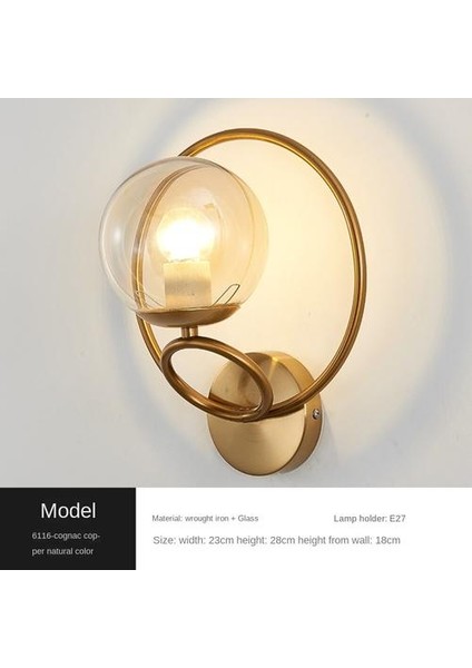 Kapalı Duvar Lambası, Yaratıcı Modern Minimalist Tarzı, 6116 Şeffaf Cam Abajur