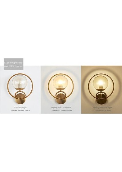 Kapalı Duvar Lambası, Yaratıcı Modern Minimalist Tarzı, 6116 Şeffaf Cam Abajur