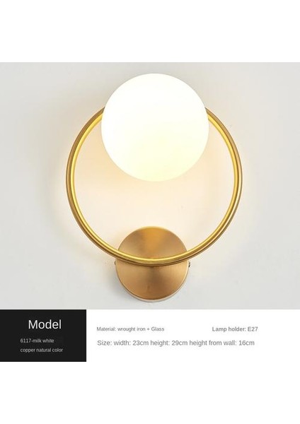 Kapalı Duvar Lambası, Yaratıcı Modern Minimalist Tarzı, 6117 Sütlü Beyaz Cam Abajur