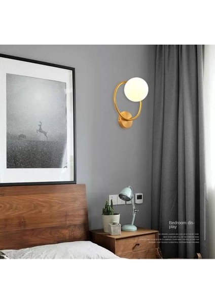 Kapalı Duvar Lambası, Yaratıcı Modern Minimalist Tarzı, 6117 Sütlü Beyaz Cam Abajur