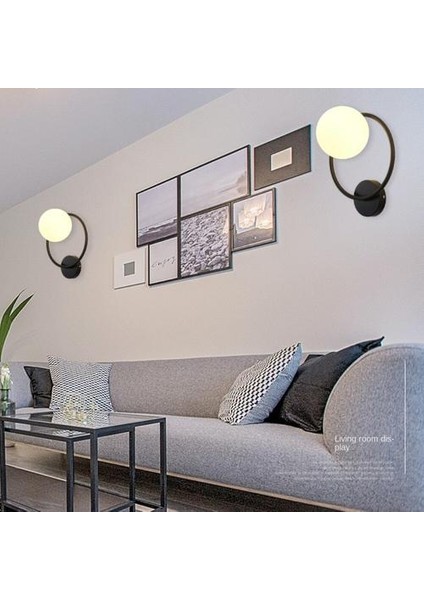 Kapalı Duvar Lambası, Yaratıcı Modern Minimalist Tarzı, 6117 Sütlü Beyaz Cam Abajur