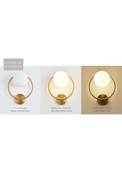 Kapalı Duvar Lambası, Yaratıcı Modern Minimalist Tarzı, 6117 Sütlü Beyaz Cam Abajur