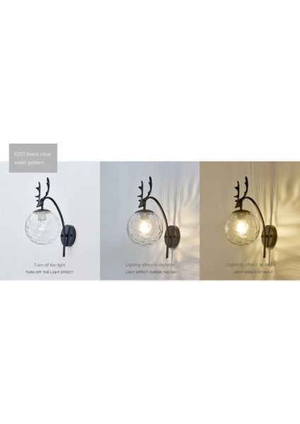 Kapalı Duvar Lambası, Yaratıcı Modern Minimalist Tarzı, 6107 Su Dalgaları ve Temizle Işık Cam Abajur modelleri