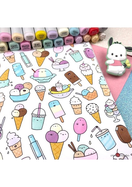 Kare 20X20 cm Çıkartma Albümü (Karışık Teknikler Için) Stickerbook