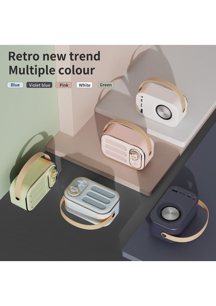 Taşınabilir Hoparlör Mini Bluetooth Retro Tide Subwoofer Audio Mp3 Player(Yurt Dışından)