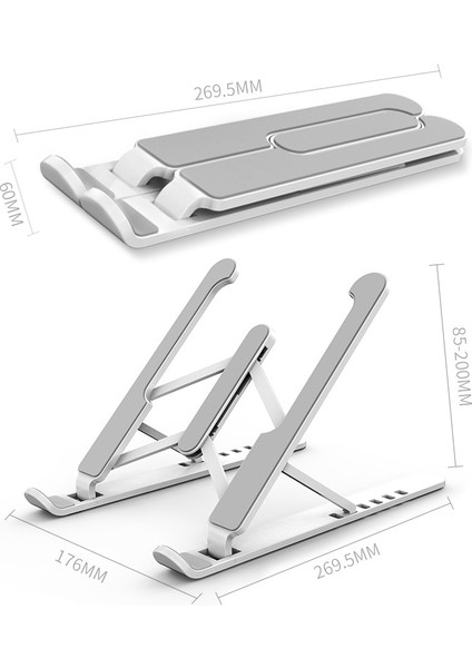 Laptop Soğutma Tabanı Bilgisayar Standı 11-15.6 Inç Bilgisayar Için Uygun Katlanabilir ve Ayarlanabilir Notebook Soğutma Tabanı (Yurt Dışından)