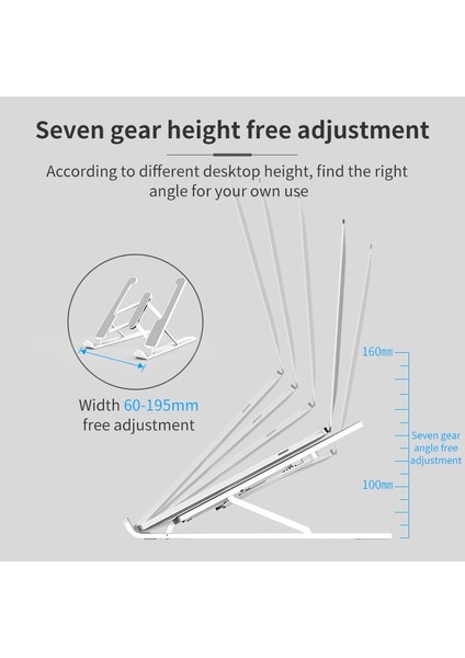 Laptop Soğutma Tabanı Bilgisayar Standı 11-15.6 Inç Bilgisayar Için Uygun Katlanabilir ve Ayarlanabilir Notebook Soğutma Tabanı (Yurt Dışından) fiyatları