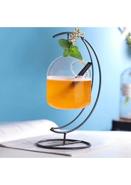 Bar Yeni Fikirler Asılı Sepet Kokteyl Cam Kalp Ay Demir Çerçeve Süspansiyon Şişesi Suyu İçecek Moleküler Özel İçecekler Kupası | Kokteyl Camı (Yurt Dışından)