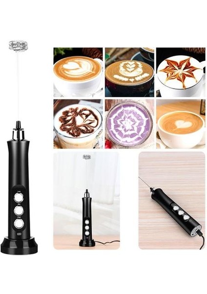 Bir USB Şarj Edilebilir Süt Froother Mikser 2 Çırpmacı El 3 Hızlar Süt Foamer Cappuccino Yumurta Çırpıcı Mini Blender Retailseale | Sütlüler (Yurt Dışından)