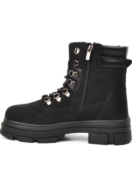 Sumi Siyah-Zümrüt Içi Kürklü Fermuarlı Kadın Bot modelleri