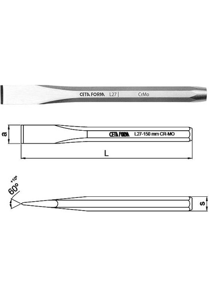 Ceta Form L27-150 Düz Keski (Tesviyeci Tipi) 150MM