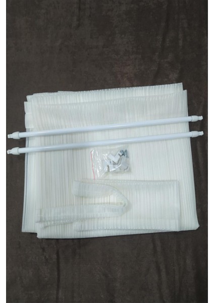 Briz Çubuklu Ultra Büzgülü Briz Gümüş Tül Perde Kapı&pencerelere Uygun 2 Kolay Takma Çubuğu indirimleri