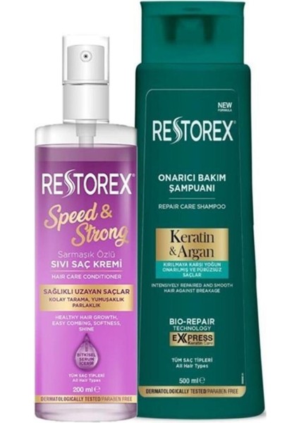 Speed Strong Sıvı Saç 200 Ml&Keratin&Argan Şampuan 500 Ml