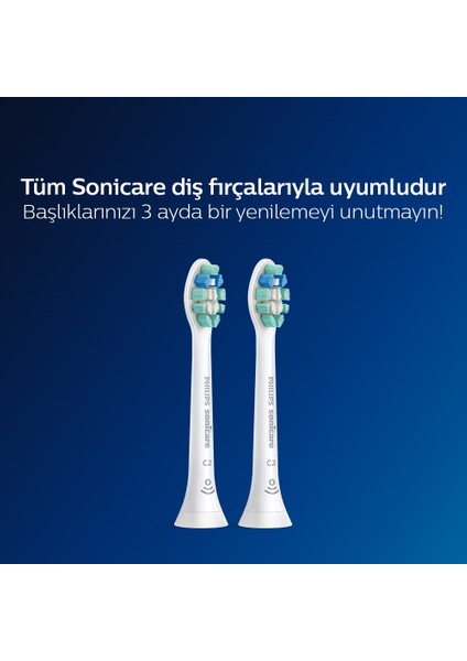 Sonicare HX9022/10 - Optimal Plaque Defence - Sonic Şarjlı Diş Fırçası Yedek Başlıkları - 2'li Beyaz