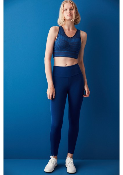 Lacivert V Yaka Sporcu Sütyeni