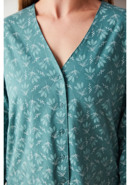 Relax Greeny Lotus Tişört Pantalon Pijama Takımı