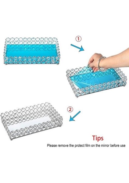 Kristal Dikdörtgen Kozmetik Tepsi Takı Biber Organizatör (Yurt Dışından) fırsatları